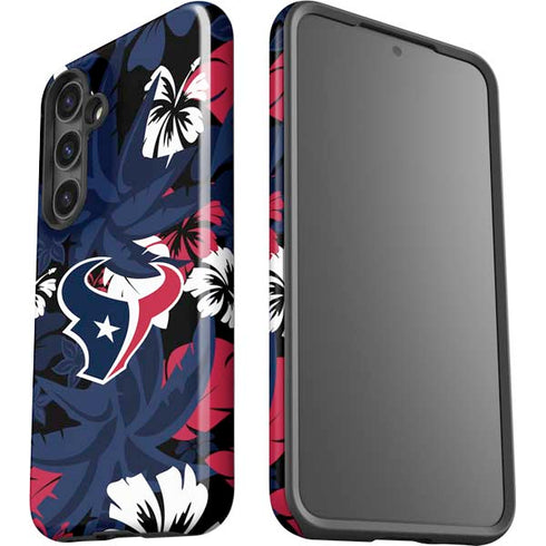 NFL Houston Texans Tropical Print Galaxy S24 Plus Impact Case